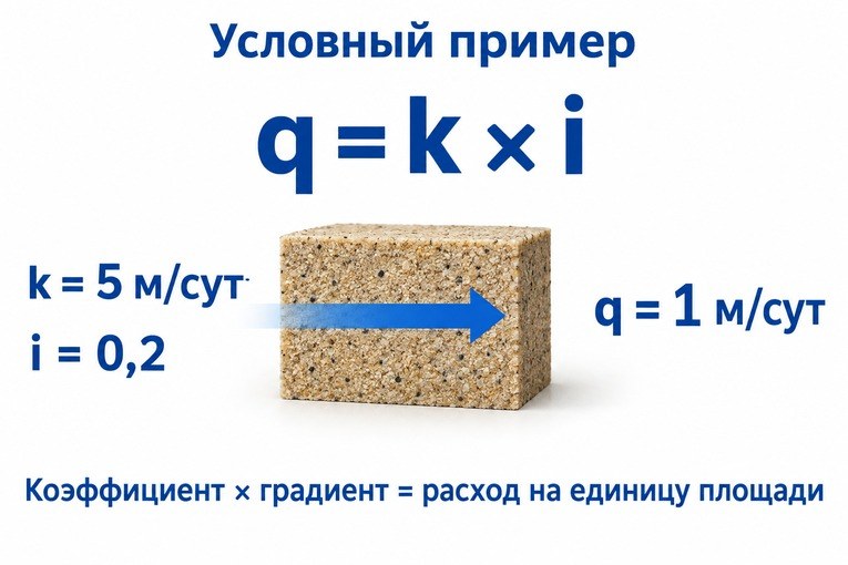 Схема: коэффициент, градиент и расход на единицу площади