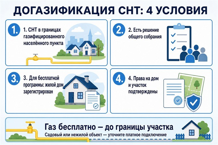 Условия участия СНТ в программе догазификации