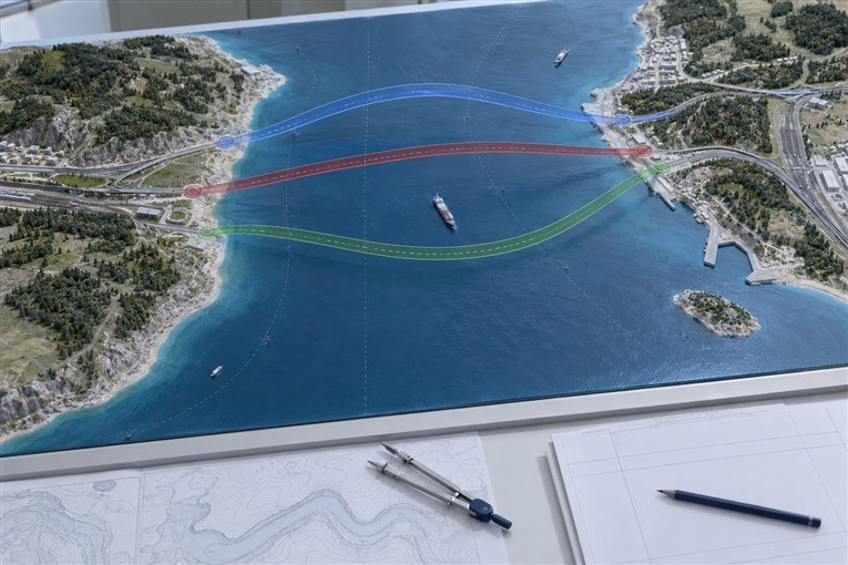 Техническая карта вариантов подходов к морскому мостовому переходу