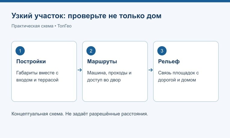 Что проверить при планировке узкого участка