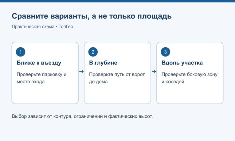Сравнение вариантов до окончательного выбора места дома