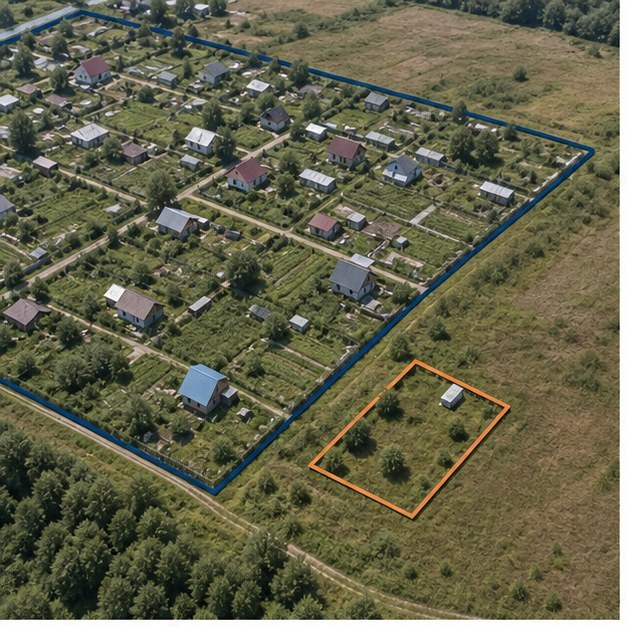 Индивидуальный участок визуально оказался вне контура СНТ
