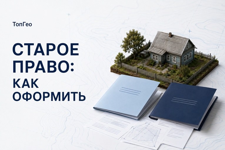 Старый дом и папки с документами о праве